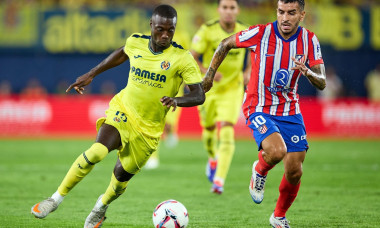 Nicolas Pepe of Villarreal CF in action during the La Liga match between Villarreal CF and Club Atletico de Madrid at Estadio de la Ceramica on August 19, 2024 in Villarreal, Spain