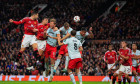 Manchester United, ManU v FC Twente Europa League 25/09/2024. Harry Maguire (5) of Manchester United heads the ball goal