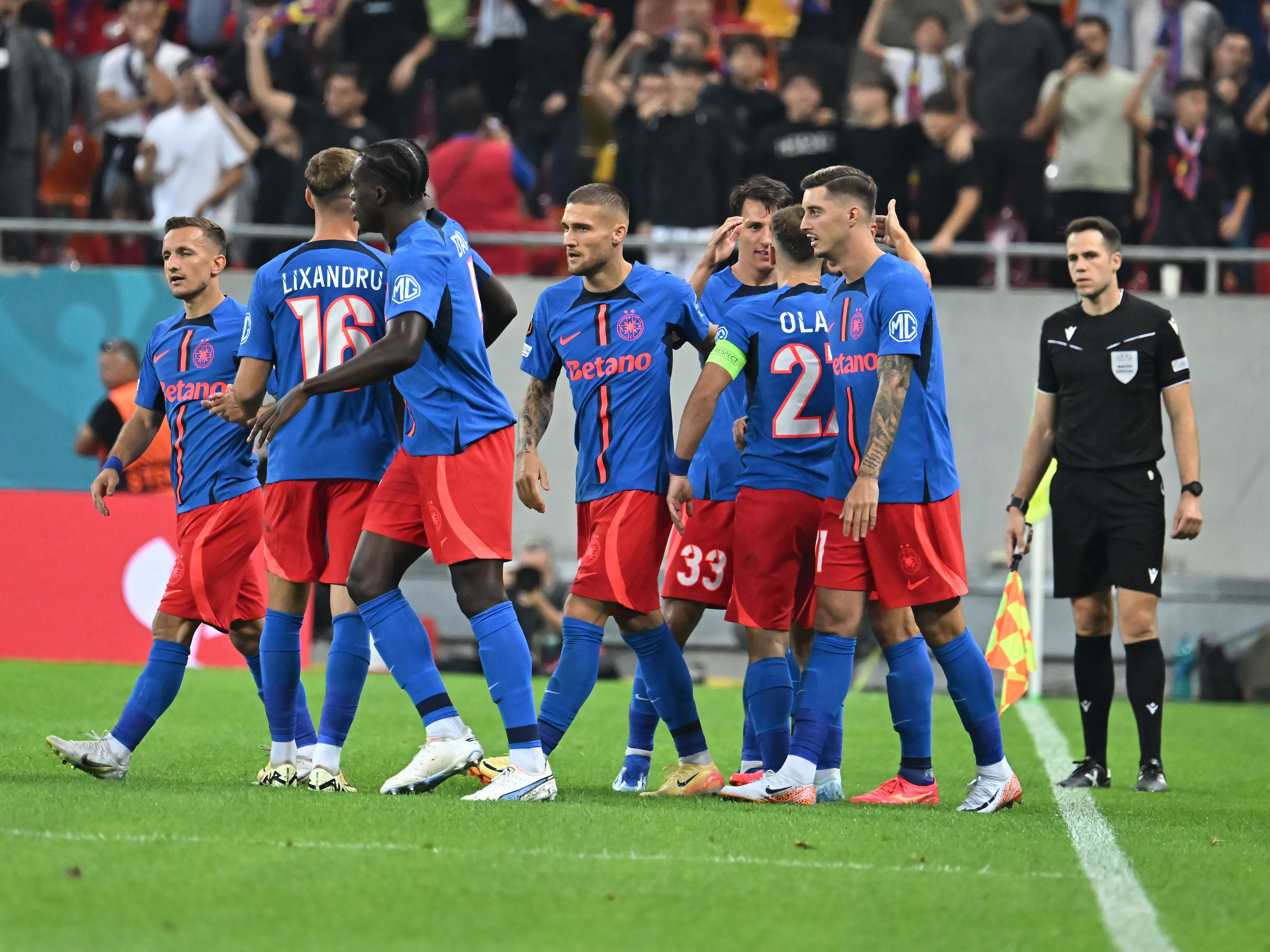 FCSB - RFS 4-1. Campioana României, start excelent în Europa League! Olaru, Bîrligea și Ștefănescu au fost decisivi