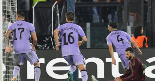 Soccer, Serie A match , Roma v Athletic Bilbao Aitor Paredes of Athletic Bilbao celebrates scoring his goal during the E