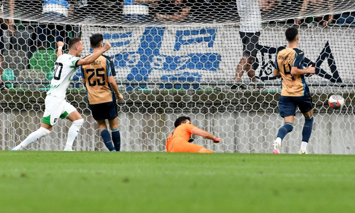 Ljubljana, Slovenia. 29th Aug, 2024. Raul Florucz of Olimpija Ljubljana during the UEFA Europa Conference League Play-offs qualifying round 2nd leg football match between Olimpija Ljubljana (Slovenia) and Rijeka (Croatia) at Stadium Stozice, Ljubljana, Sl