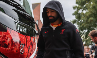 Mohamed Salah of Liverpool arrives during the Premier League match Wolverhampton Wanderers vs Liverpool at Molineux, Wolverhampton, United Kingdom, 28th September 2024(Photo by Alfie Cosgrove/News Images)