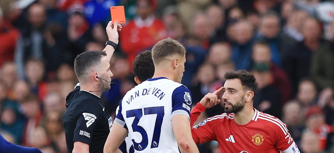 Brunos Fernandes a răbufnit, după ce a fost eliminat în Manchester United - Tottenham 0-3