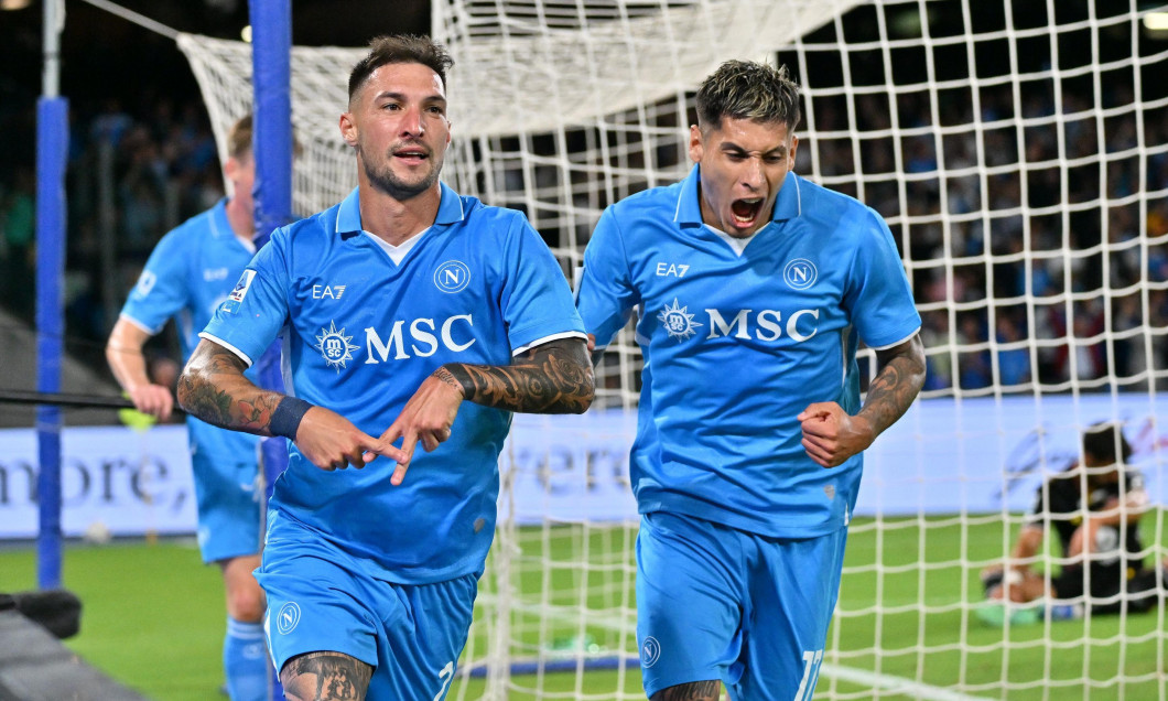 Naples, Italy. 30th Sep, 2024. Italy, march 29 st 2024: After goal Matteo Politano during the Italian championship Serie A 2024-2025 football match between Napoli and Monza at Maradona stadium, Italy (Felice De Martino/SPP) Credit: SPP Sport Press Photo.