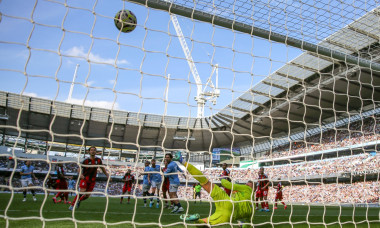 Manchester City FC v Fulham FC Manchester City midfielder Mateo Kovacic (8) shoots at goal and scores the equaliser 1-1