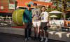 Jannik Sinner, winner of the 2024 Miami Open, with his staff, at the Hard Rock Stadium, Miami, Florida, USA. In green :