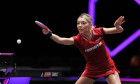 MACAO, CHINA - SEPTEMBER 09: Bernadette Szocs of Romania competes in the Women s Singles Round of 32 match against Wang