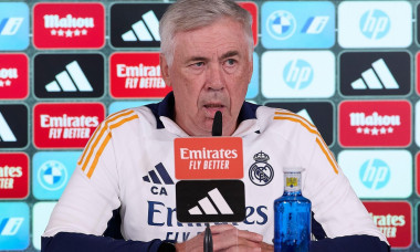 Madrid, Spain. 04th Oct, 2024. Carlo Ancelotti, the head coach of Real Madrid CF speaks during a press conference on the eve of the 2024/2025 La Liga EA Sports week 9 football match between Real Madrid CF and Villarreal CF at Ciudad Real Madrid. Credit: S