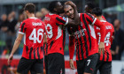 AC Milan vs US Lecce - Serie A 2024/25 - 27/09/2024 Alvaro Morata of AC Milan celebrates with his teammates after scorin