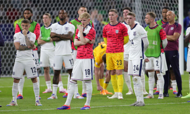 Berlin, Deutschland. 14th July, 2024. Germany, 14.07.2024 Football, Soccer: UEFA EURO 2024, EM, European Championship 2024, Final Final M51, Match 51, Spain - England 2:1 (LR) Kieran Trippier of England Ivan Toney of England Anthony Gordon of England Joe