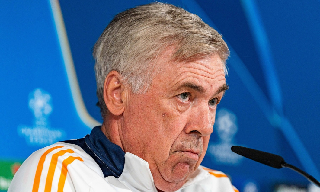 21.10.2024, Pressekonferenz vor Real Madrid vs. Borussia Dortmund, UEFA Champions League, 3. Spieltag Carlo Ancelotti Pr