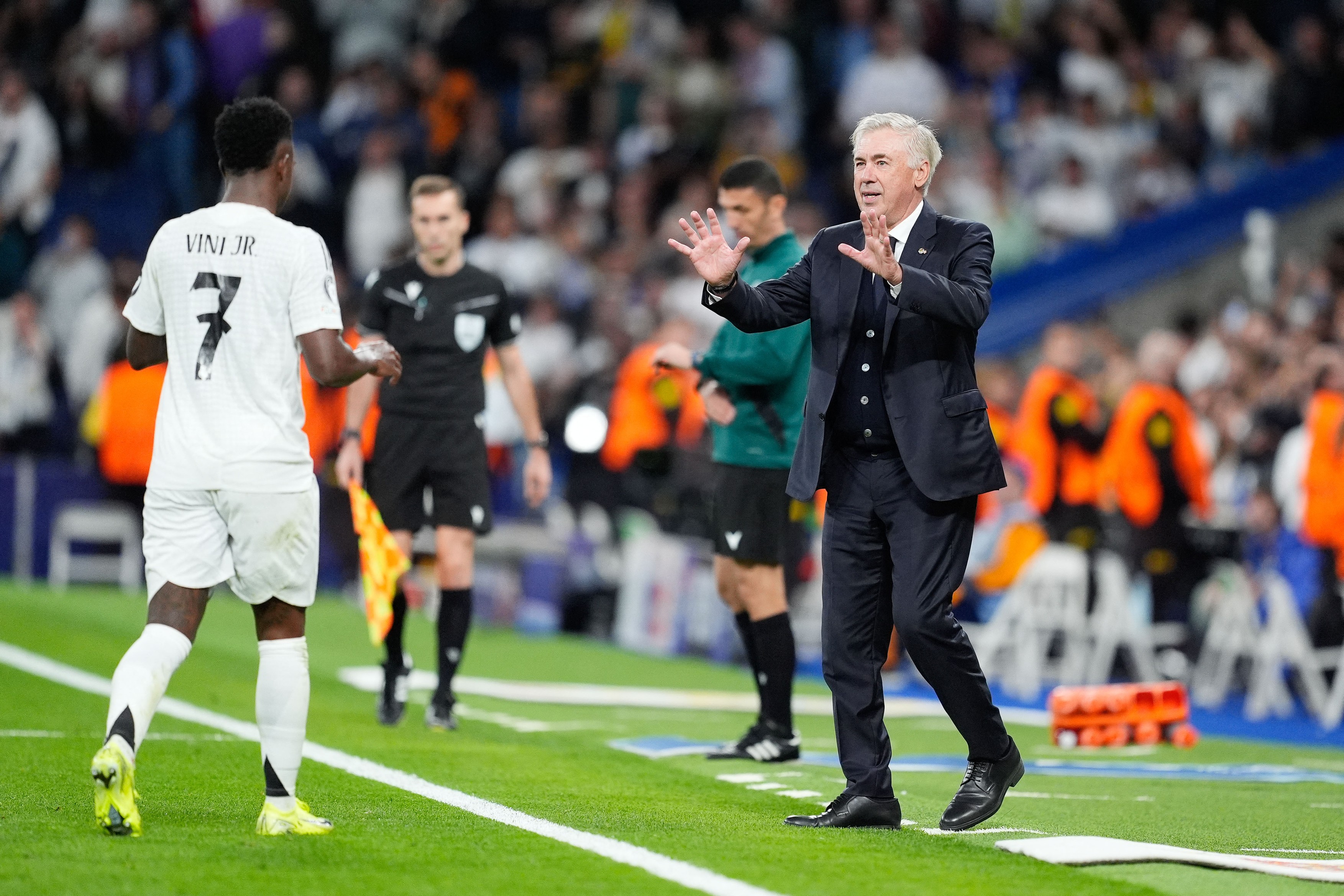 Reacția lui Carlo Ancelotti, după hat-trick-ul reușit de Vinicius Jr. în Real Madrid - Borussia Dortmund 5-2