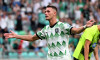 Ljubljana, Slovenia. , . Raul Florucz of Olimpija Ljubljana (L) celebrate score during the UEFA Europa Conference League 2nd qualifying round football match between Olimpija Ljubljana (Slovenia) and Polissya Zhytomyr (Ukraine) at Arena Stozice, Ljubljana,