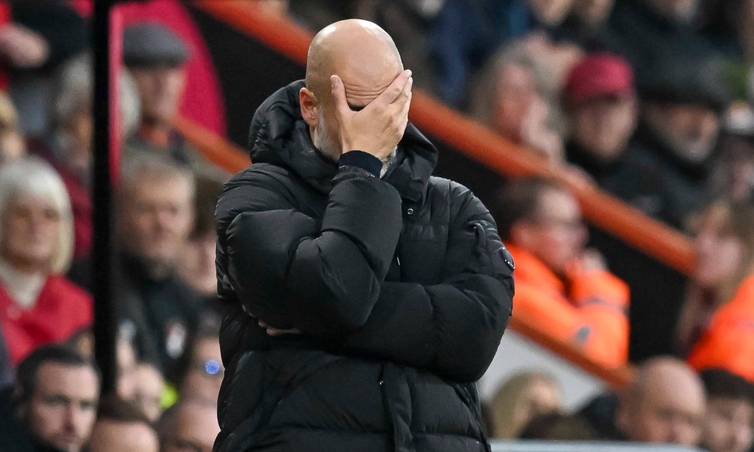 Bournemouth v Manchester City Premier League 02/11/2024. Manchester City manager Pep Guardiola looks dejected during the