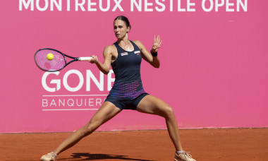 Montreux Switzerland, 09 06 2024: Anca Todoni (ROM) vs Victoria Jimenez Kasintseva (AND) during WTA 125 Montreux Nestle Open 2024 round of 16 fifth day at Montreux Tennis Club. during WTA 125 Montreux Nestle Open, International Tennis match in Montreux, S