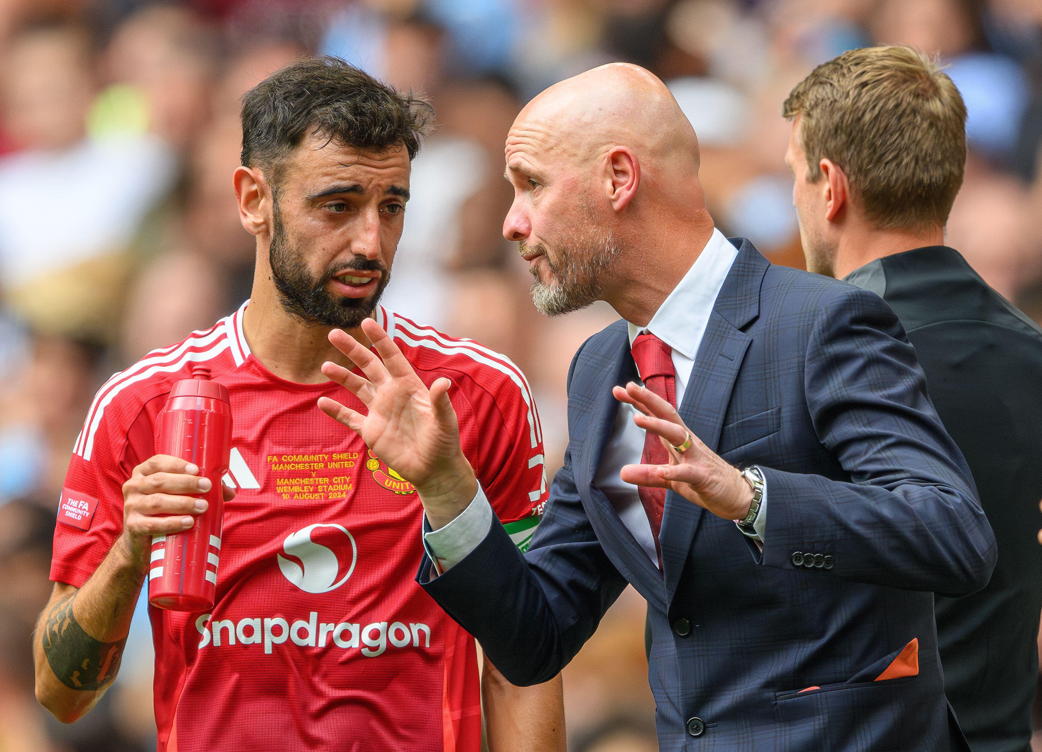 Bruno Fernandes l-a sunat pe Erik ten Hag și i-a spus câteva cuvinte, după ce olandezul a fost demis de la Manchester United