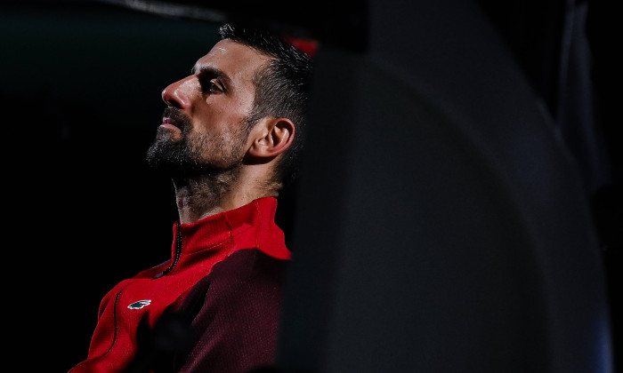 SHANGHAI, CHINA - OCTOBER 13: Novak Djokovic of Serbia reacts after the Men s Singles Final match on against Jannik Sinn