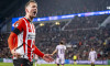 PSV Eindhoven forwarder Luuk de Jong celebrating the goal, during the match PSV - Girona at the Philips stadium for the