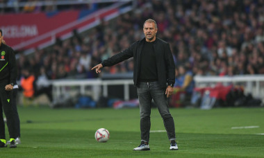 Barcelona, Esp. 03rd Nov, 2024. FC BARCELONA vs RCD ESPANYOL. November 3, 2024 Hansi Flick head coach of FC Barcelona during the match between FC Barcelona and RCD Espanyol corresponding to the twelfth day of La Liga EA Sports at Olimpic Stadium Lluis Com