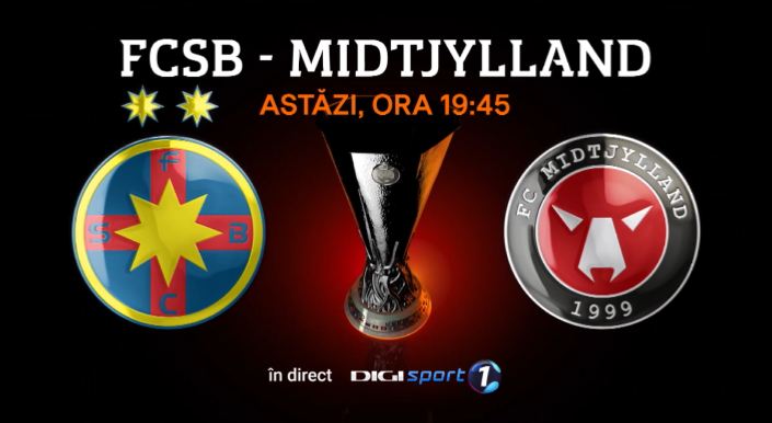 FCSB - Midtjylland, LIVE VIDEO, 19:45, Digi Sport 1. Primul 11 al roș-albaștrilor! Locul 13 vs. locul 7