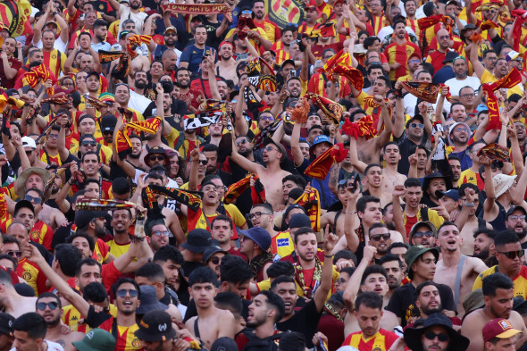 Cairo, Egypt. 25th May, 2024. CAIRO, EGYPT - MAY 25: fans of Esperance Sportive Tunis during the CAF Champions League Final Second Leg match between Al Ahly and Esperance Sportive Tunis at Cairo International Stadium on May 25, 2024 in Cairo, Egypt. (Phot