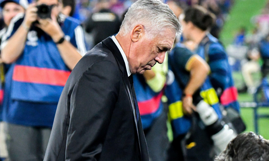 GETAFE, SPAIN - OCTOBER 8: Carlo Ancelotti of Real Madrid CF during the match between Getafe CF and Real Madrid CF of La Liga Santander on October 8, 2022 at Coliseum Alfonso Prez in Getafe, Spain. (Photo by Samuel Carreo/ PX Images)