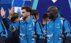 Milan, Italy. 10th Nov, 2024. Khvicha Kvaratskhelia of SSC Napoli and Romelu Lukaku of SSC Napoli salute their opponetns during the line up prior to the Serie A match at Giuseppe Meazza, Milan. Picture credit should read: Jonathan Moscrop/Sportimage Credi