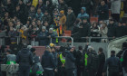 Nations League C, Group C2: Romania vs. Kosovo A Kosovo official is shown the middle finger from the stands and responds