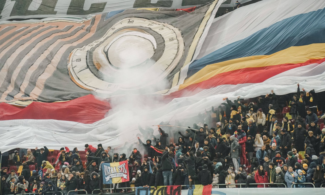 Nations League C, Group C2: Romania vs. Cyprus Fans in action during the Nations League C, Group C2 match between Romani