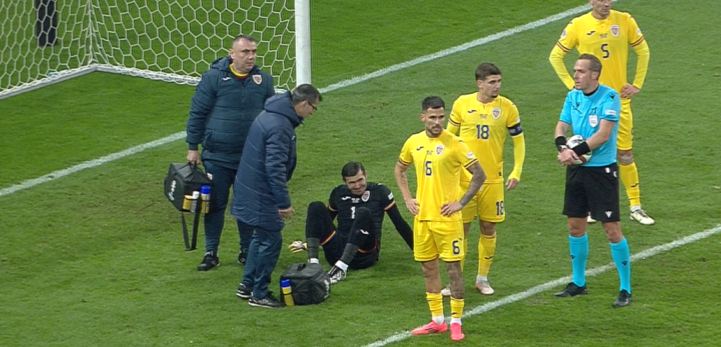 Niță, eroul României. Goalkeeper-ul s-a accidentat după o paradă extraordinară