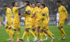 Bucurie a fotbalistilor romani Andrei RaČ›iu, Valentin MihÄ�ilÄ�, Florinel Coman, NicuČ™or Bancu, Andrei Burca, RÄ�zvan