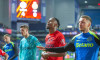 Rangers v Steaua Bucharest Europa League 24/10/2024. Siyabonga Ngezana of FC Steaua Bucharest applauds the traveling sup