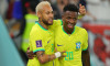 Qatar, 05/12/2022, Doha, Qatar. 05th Dec, 2022. Vinicius Junior of Brazil scores a goal and celebrates with Neymar of Brazil during the FIFA World Cup Qatar 2022 match between Brazil and South Korea at Stadium 974, Doha, Qatar on 5 December 2022. Photo by