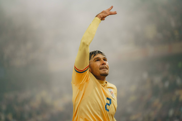 Nations League C, Group C2: Romania vs. Cyprus Andrei Ratiu celebrates with the fans in attendance after the Nations Lea