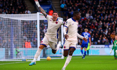 Leicester City FC v Chelsea FC Nicolas Jackson of Chelsea celebrates his opening goal during the Leicester City FC v Che