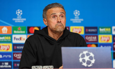 Luis Enrique Martinez Garcia (Paris Saint-Germain, PSG, Head-Coach) bei der Pressekonferenz, Ger, Internationale Pressek