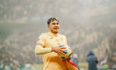 Nations League C, Group C2: Romania vs. Cyprus Andrei Ratiu celebrates with the fans in attendance after the Nations Lea