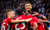 MALMÖ FF - OLYMPIACOS FC Ayoub El Kaabi, Gelson Martins, Rodinei, David Carmo Christos Mouzakitis after the goal of Olym