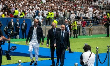 Madrid Spain. July 16, 2024. This morning, the French footballer, Kilian Mbappe, was presented at the Santiago Bernabeu stadium as the new reinforcement of the football club, Real Madrid.Credit: Canales Carvajal/Alamy Live News.