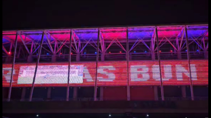 Mesajul proiectat pe stadionul Ghencea / Foto: Facebook @Steaua Bucuresti