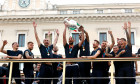 Rome, Italy. 12th July, 2021. The Italian national team ( Andrea Belotti, Ciro Immobile, Giorgio Chiellini, Gianluigi Donnarumma, Lorenzo Insigne, Jorge Luiz Frello Filho Jorginho, Rafael Toloi, Marco Verratti, Salvatore Sirigu, Giovanni Di Lorenzo of Ita