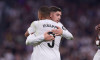 Madrid, Spain. 01st Dec, 2024. Kylian Mbappe (L) of Real Madrid CF and Federico Valverde (R) of Real Madrid CF celebrate a goal during the 2024/2025 La Liga EA Sports week 15 football match between Real Madrid CF and Getafe CF at Santiago Bernabeu stadium