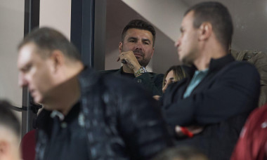 Bucharest, Romania. 16th Sep, 2024: Adrian Mutu, former head coach of Rapid, looks on from the stands during football match between FC Rapid and U Cluj in the 9th round of Superliga, the first league of the Romanian 2024-2025 football championship, at Sup