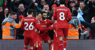 Liverpool, UK. 1st Dec, 2024. Liverpool's Mohamed Salah celebrates scoring his sides second goal during the Premier League match at Anfield, Liverpool. Picture credit should read: Simon Bellis/Sportimage Credit: Sportimage Ltd/Alamy Live News