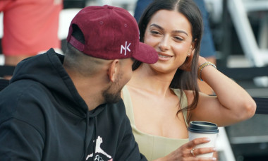 Nick Kyrgios and his girlfriend Costeen Hatzi attend tennis match during 2024 Ultimate Tennis Showdown New York Day 1 at Forest Hills Stadium in Queens, New York, Forest Hills Stadium, Forest Hills, New York, United States - 23 Aug 2024