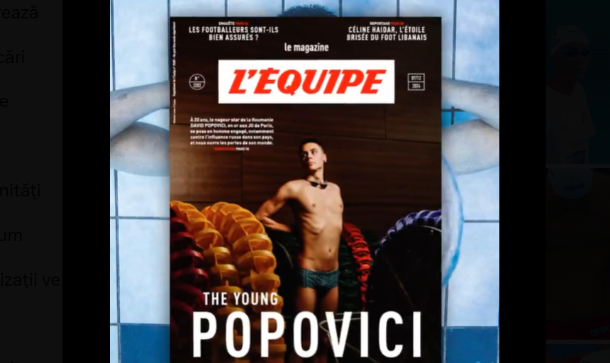 David Popovici, pe coperta L'Equipe! Francezii l-au descris în doar NOUĂ cuvinte