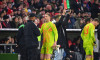 Munich, Deutschland. 03rd Dec, 2024. Departure of Manuel NEUER (goalkeeper FC Bayern Munich) after sending off, red card with coach Vincent KOMPANY (FC Bayern Munich). right: goalkeeper Daniel PERETZ (FC Bayern Munich). Football DFB Pokal round of 16. FC