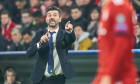 Munich, Germany. 7th Nov 2018. FC Bayern Soccer, Munich, November 07, 2018AEK's Greek coach Marinos Ouzounidis Gesticulate, give instructions, action, single image, gesture, hand movement, pointing, interpret, mimik, FC BAYERN MUNICH - AEK ATHENS FC 2-0