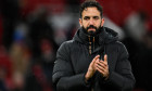 Ruben Amorim Manager of Manchester United applauds the home fans after the Premier League match Manchester United vs Nottingham Forest at Old Trafford, Manchester, United Kingdom, 7th December 2024(Photo by Craig Thomas/News Images)