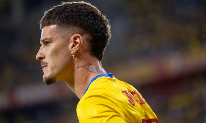 Dennis Man of Romania during the UEFA Nations League, Group stage, League C, Group C2, football match between Romania and Lithuania on 9 September 2024 at Stadionul Steaua in Bucharest, Romania